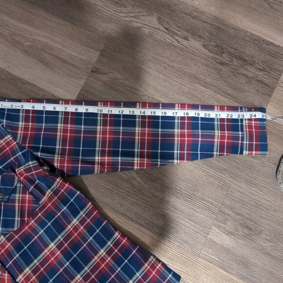 Exc. Kuhl Womens Alina Flannel Button Shirt Large Long Sleeve Plaid Blue Red - Picture 7 of 9